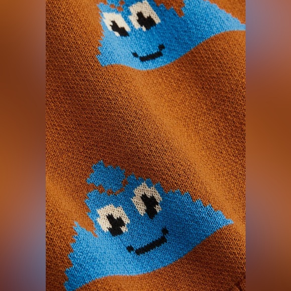 Sz5T/6 H&M jacquard knot boys sweater round neck long sleeve brown/mountains - Picture 3 of 5